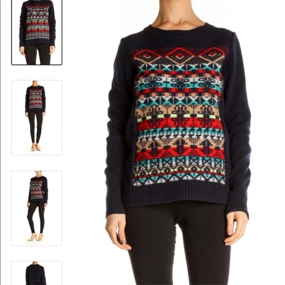 J.Crew 100% merino woomwomen Multicolor Patterned Sweater size XS - Picture 3 of 6